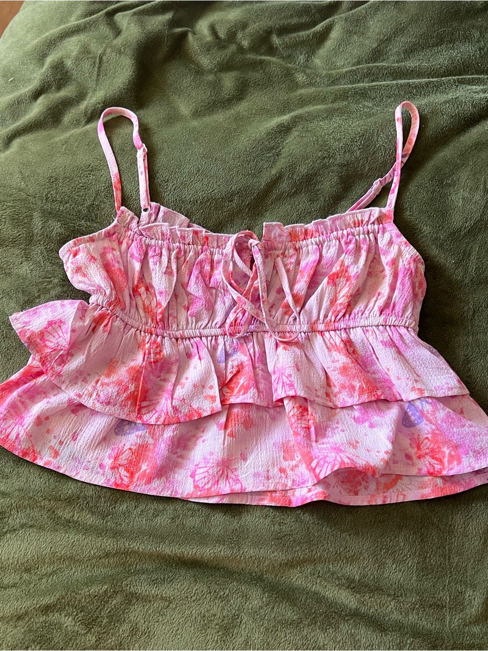 wild fable Pink Tie-Front Floral Cami